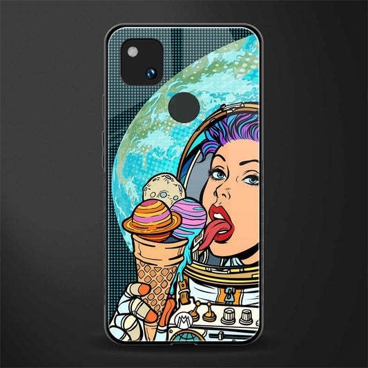 dessert space back phone cover | glass case for google pixel 4a 4g