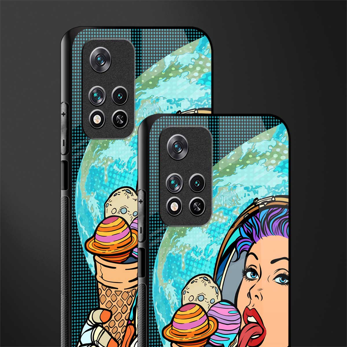 dessert space glass case for poco m4 pro 5g image-2