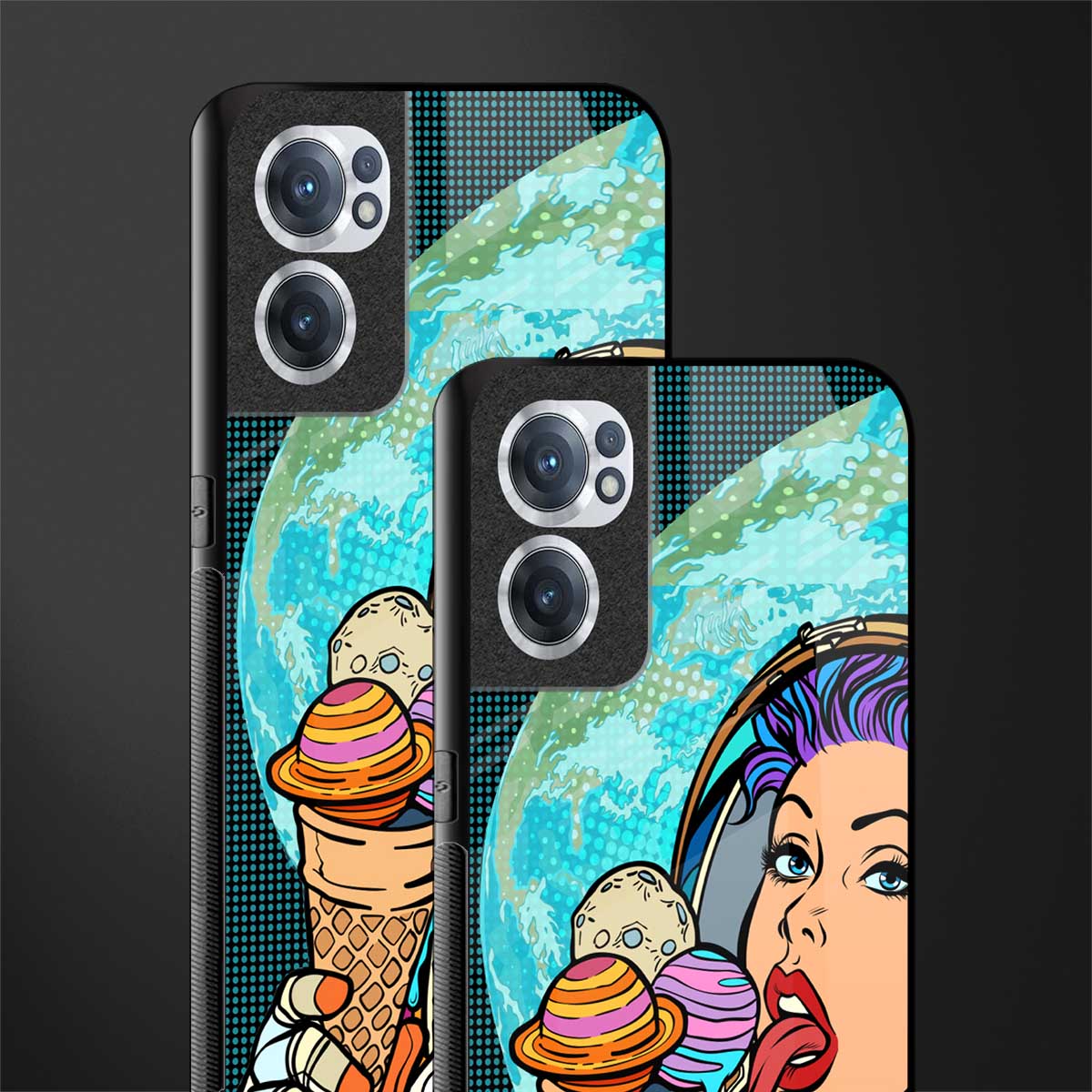 dessert space glass case for oneplus nord ce 2 5g image-2