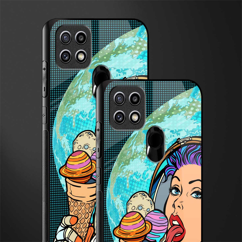 dessert space glass case for oppo a15s image-2