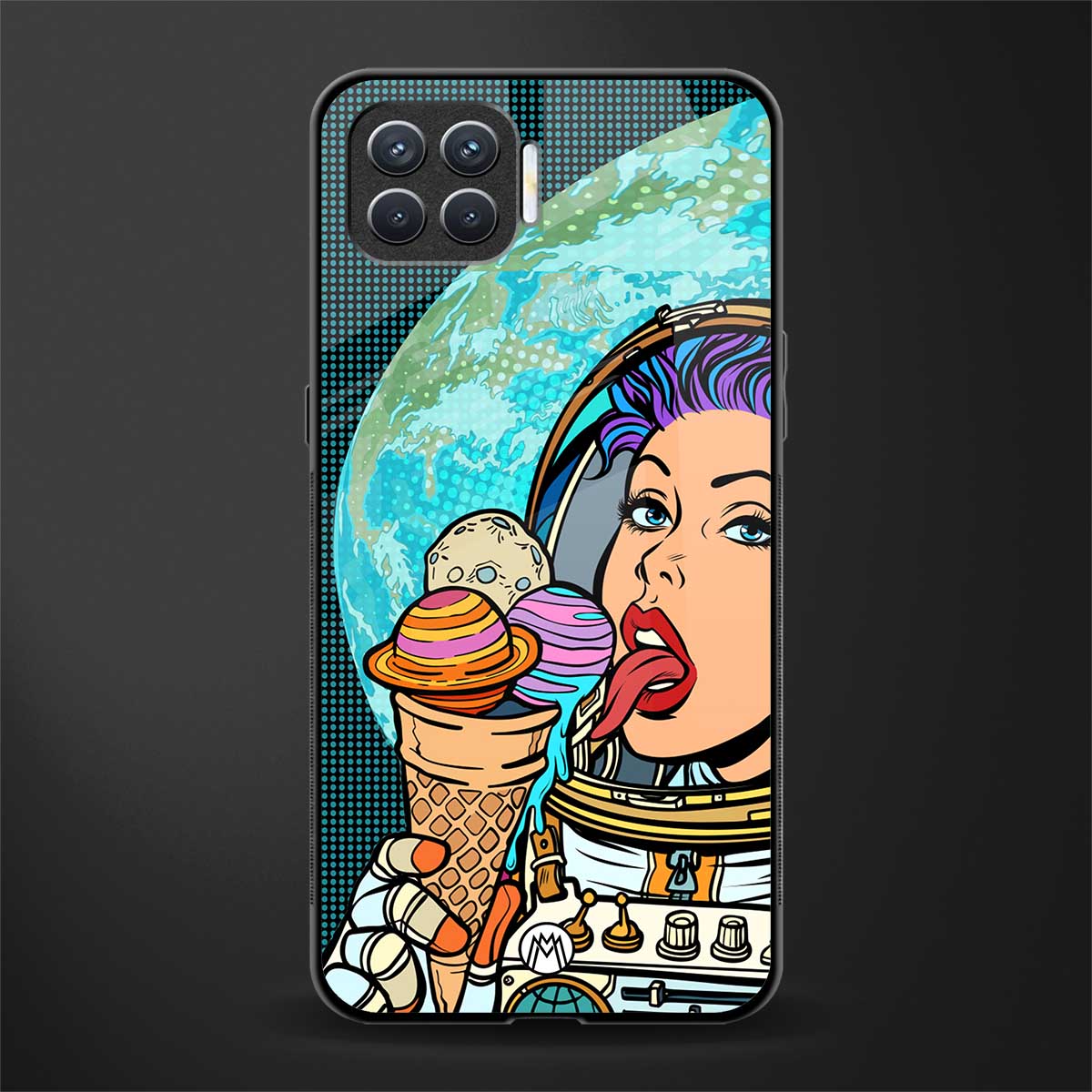 dessert space glass case for oppo f17 pro image