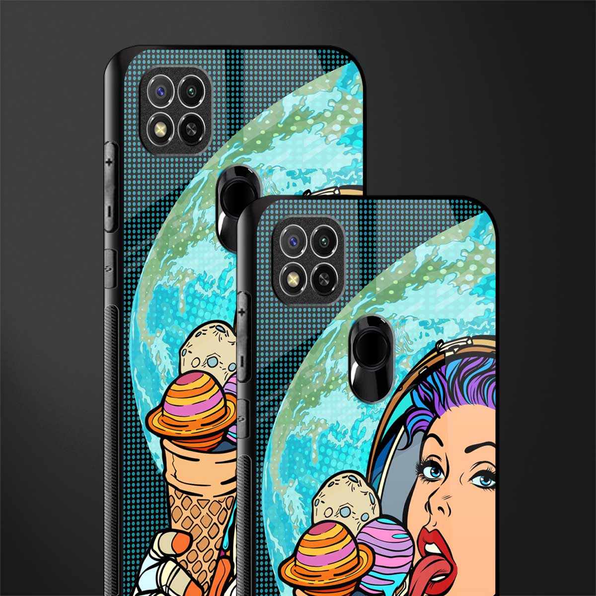 dessert space glass case for redmi 9c image-2