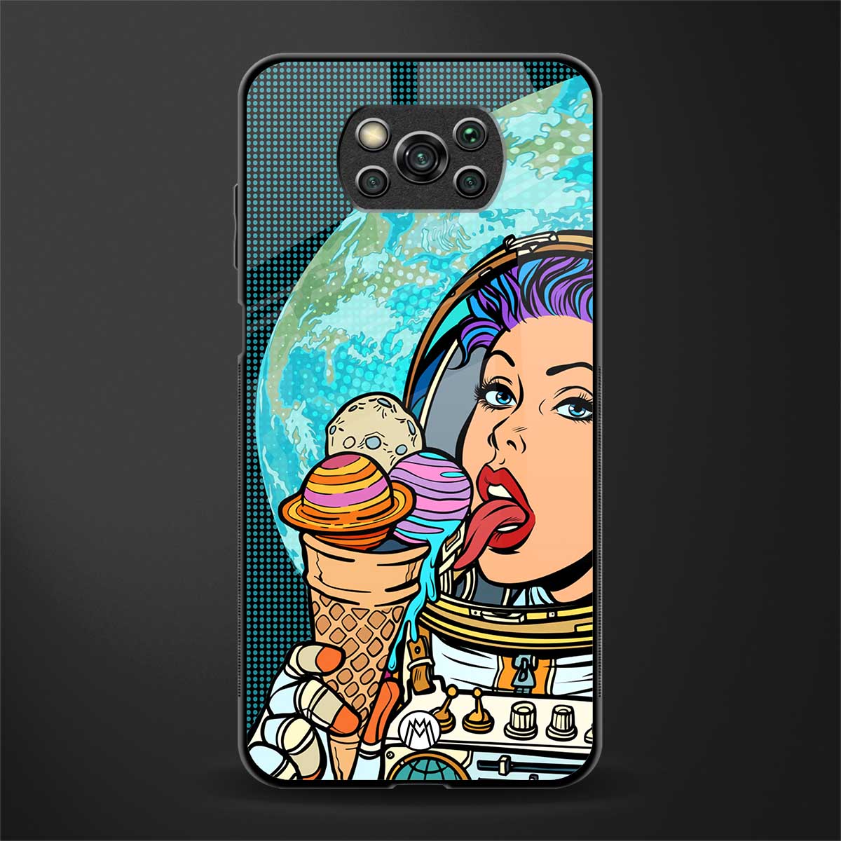 dessert space glass case for poco x3 pro image