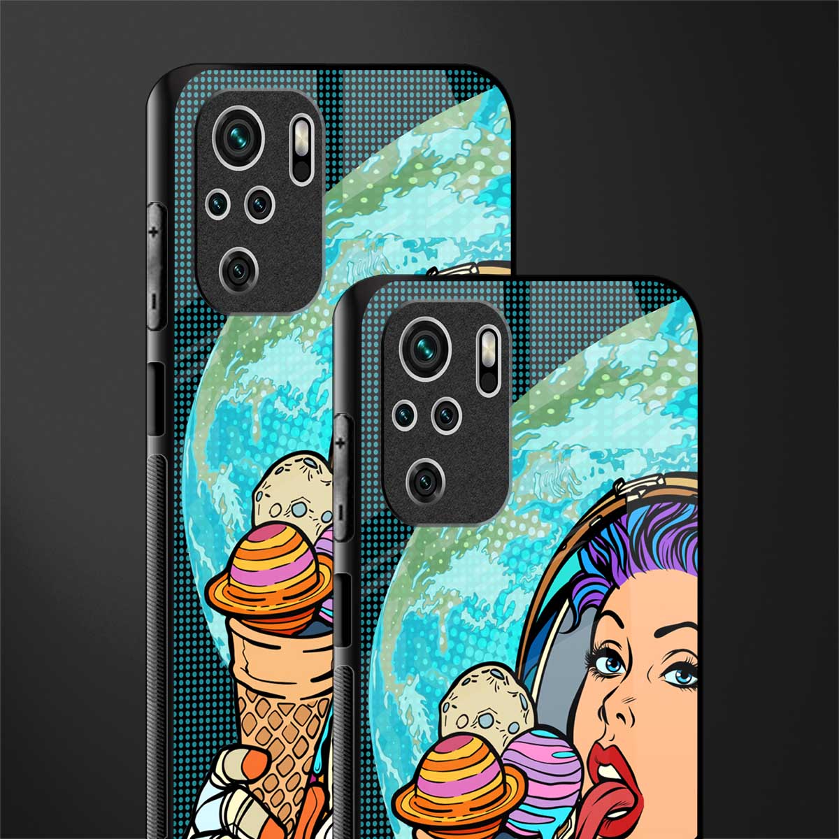 dessert space glass case for redmi note 10 image-2