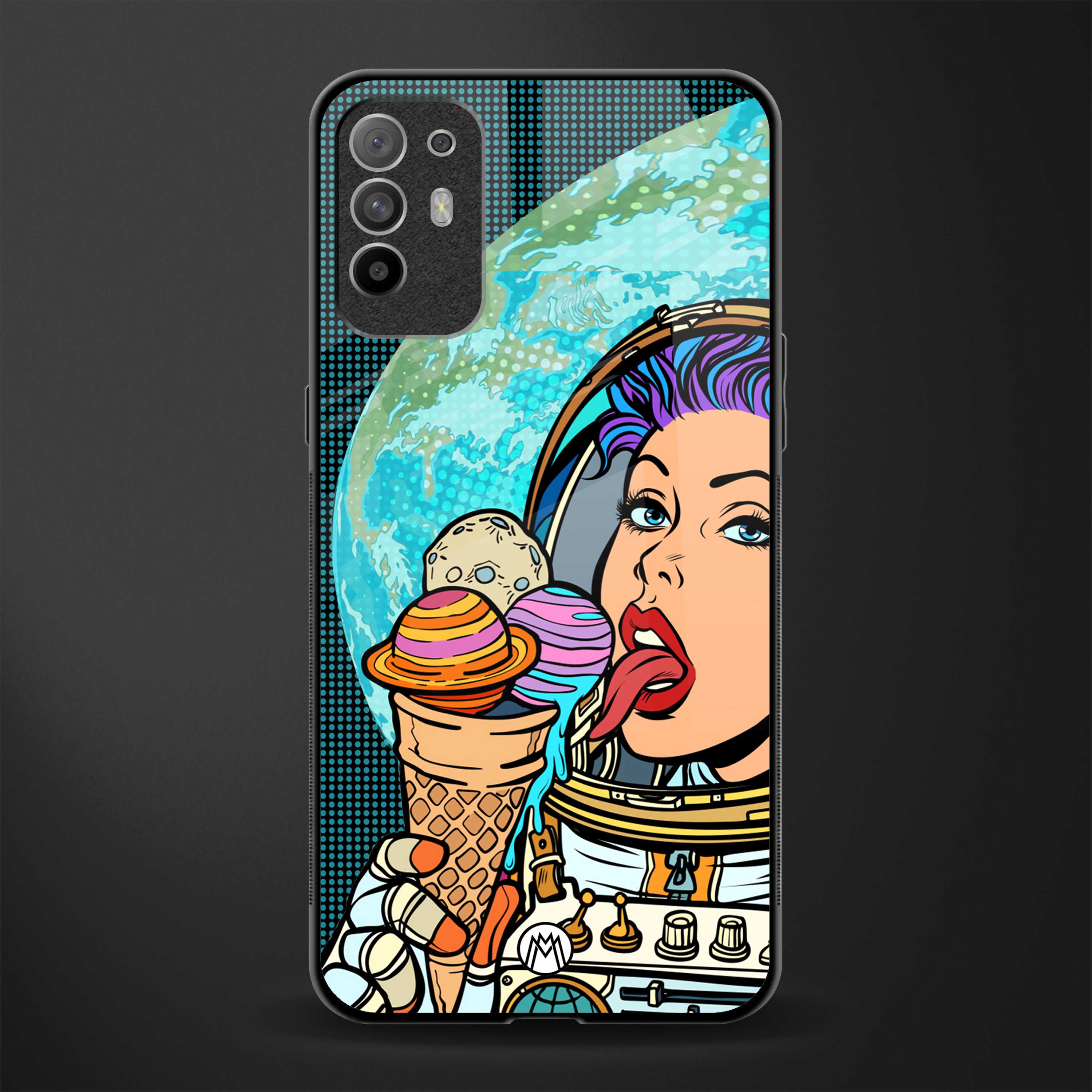 dessert space glass case for oppo f19 pro plus image