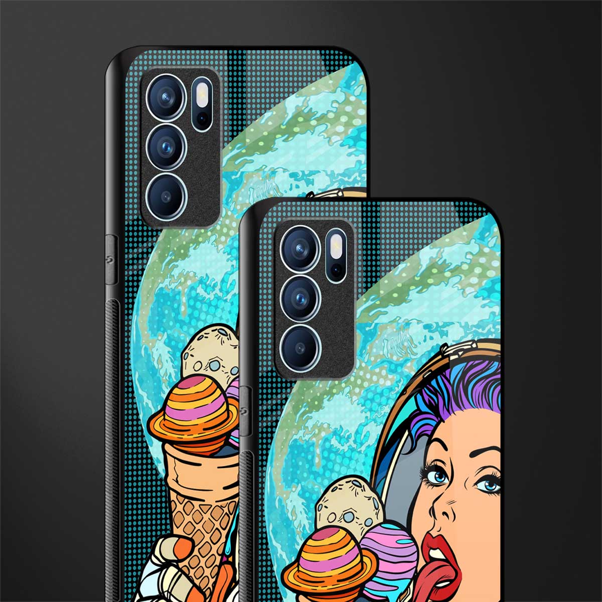 dessert space glass case for oppo reno6 pro 5g image-2