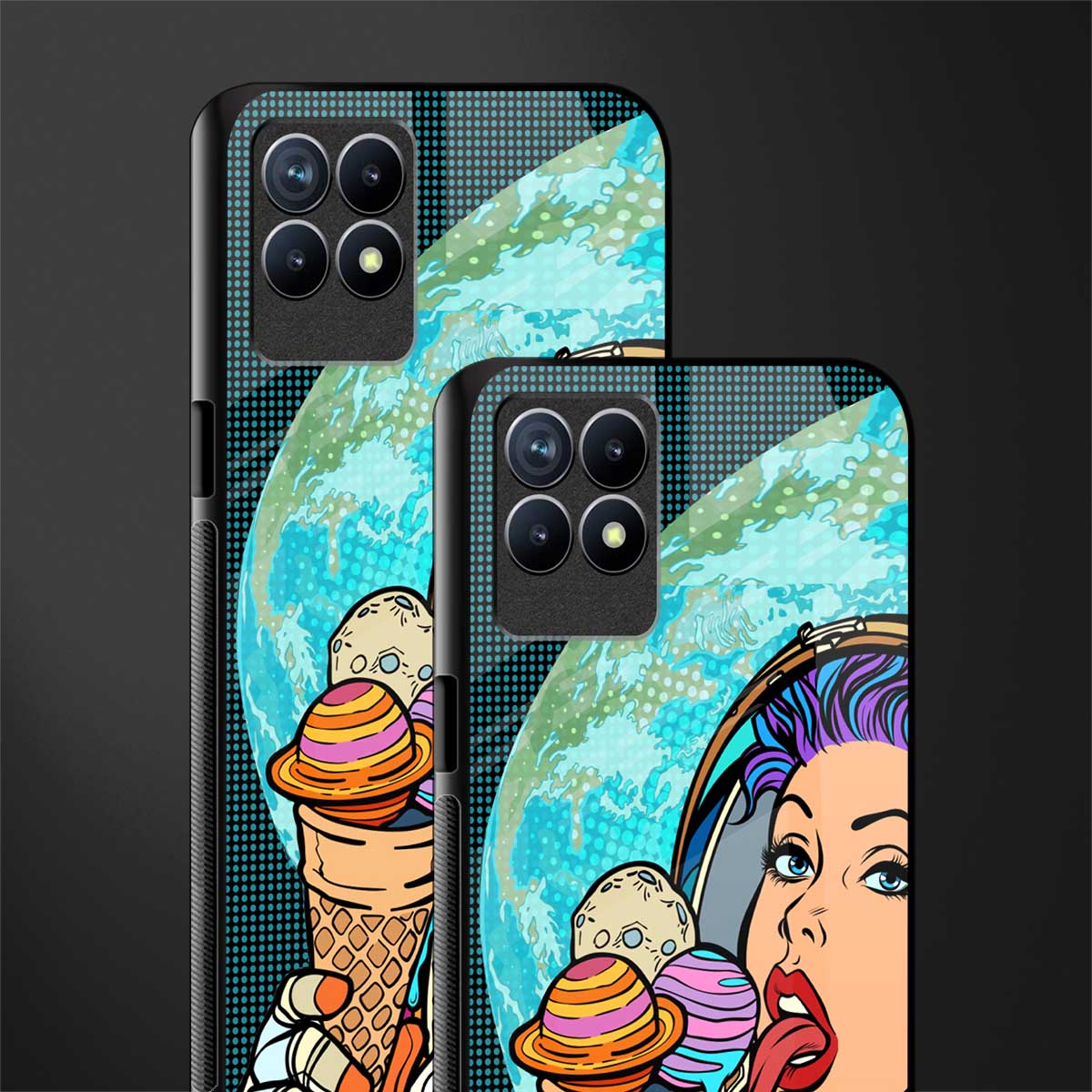 dessert space glass case for realme 8i image-2