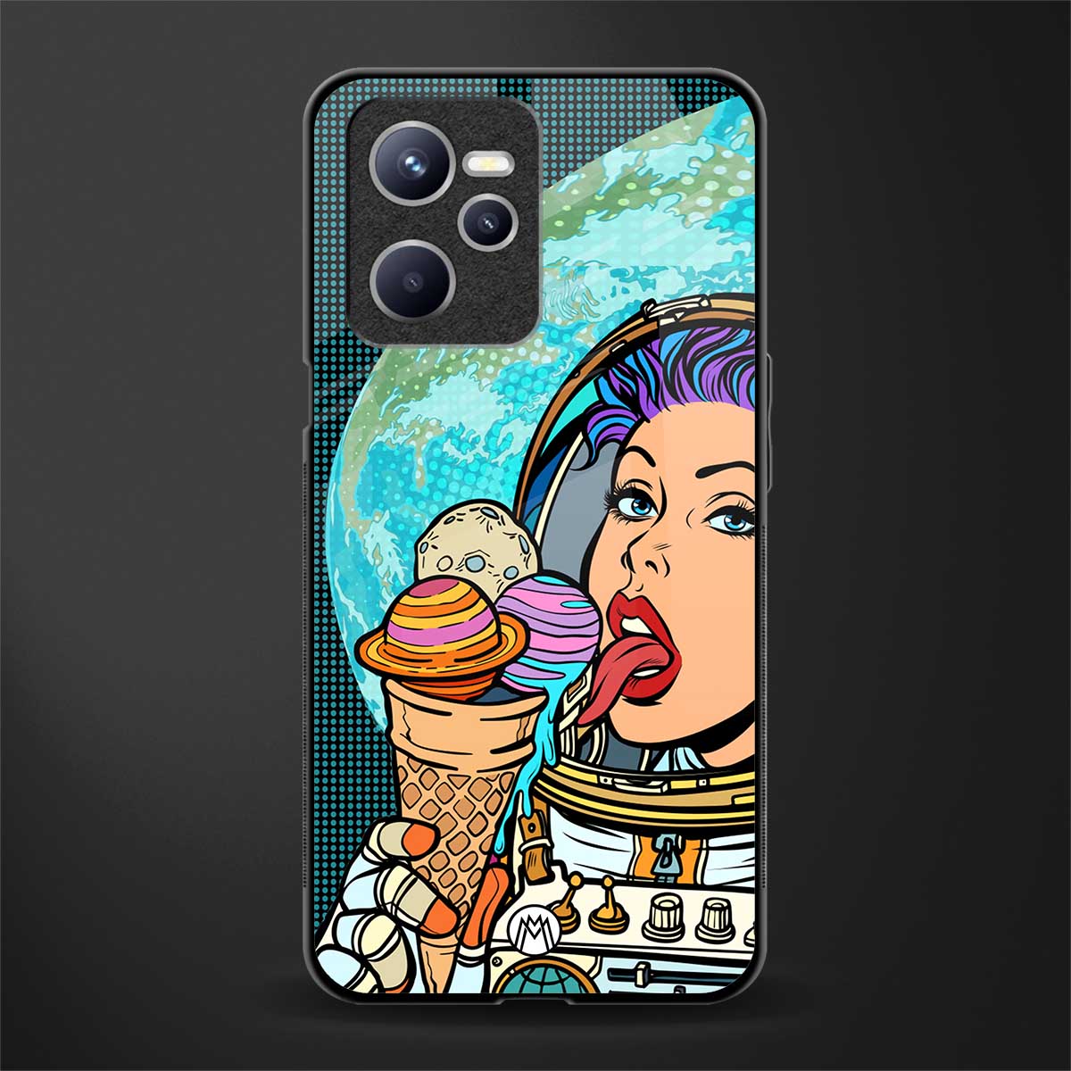 dessert space glass case for realme c35 image