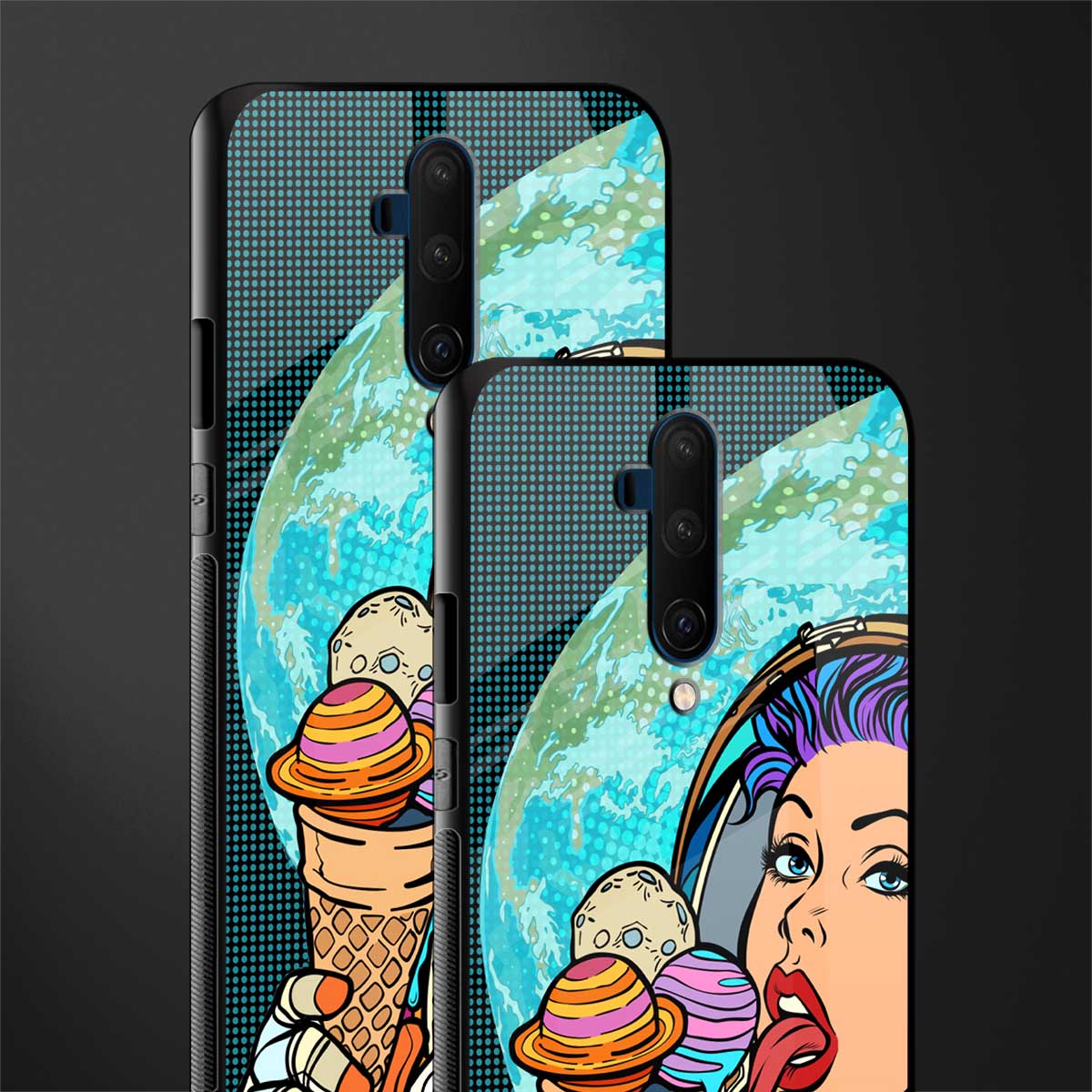 dessert space glass case for oneplus 7t pro image-2