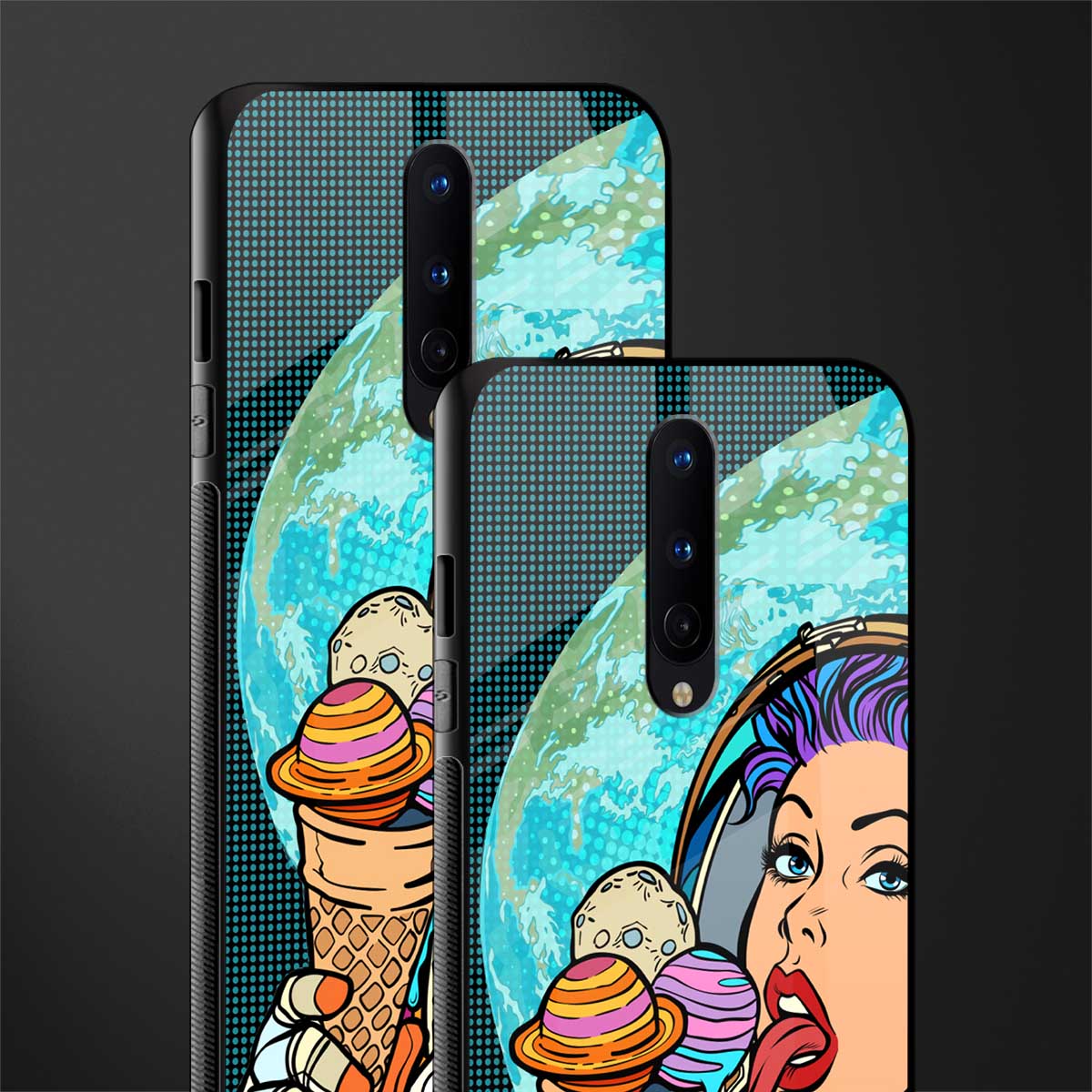 dessert space glass case for oneplus 8 image-2