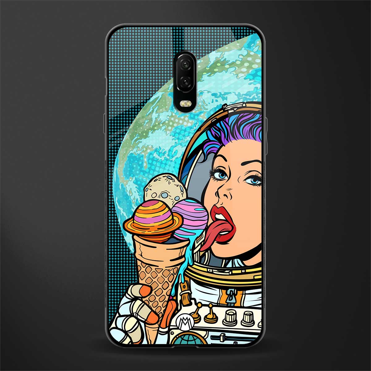 dessert space glass case for oneplus 6t image