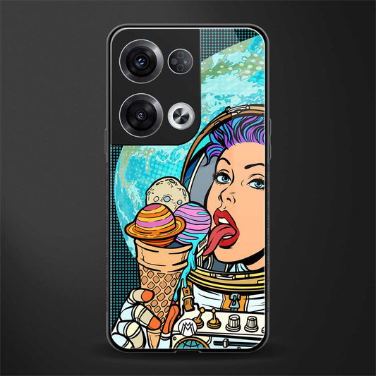 dessert space back phone cover | glass case for oppo reno 8 pro