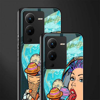 dessert space back phone cover | glass case for vivo v25 pro 5g