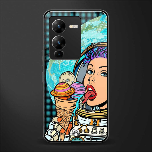 dessert space back phone cover | glass case for vivo v25 pro 5g