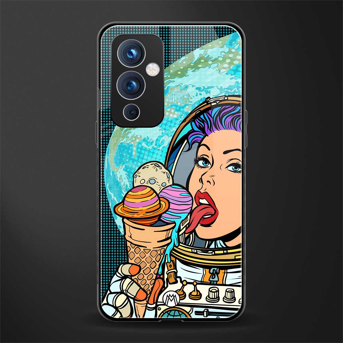 dessert space back phone cover | glass case for oneplus 9