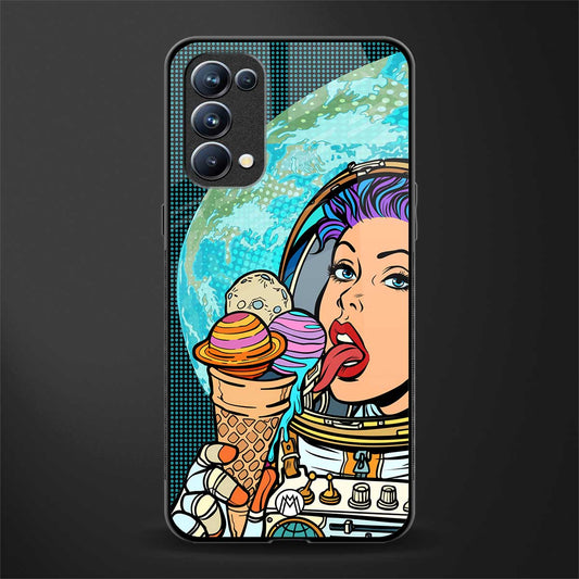 dessert space back phone cover | glass case for oppo reno 5