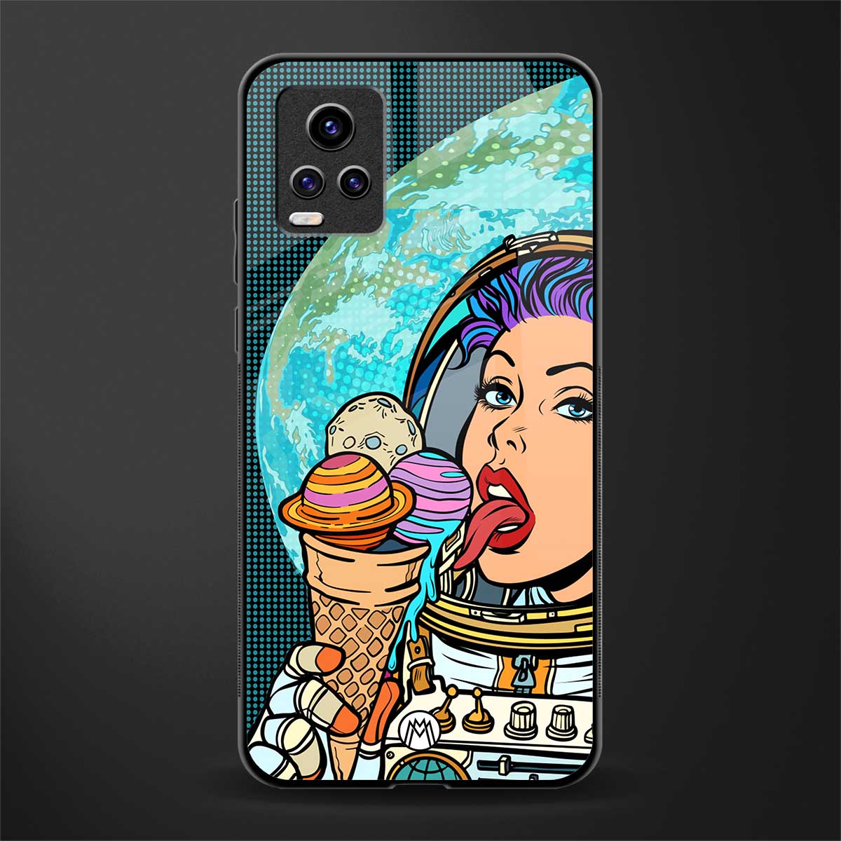 dessert space back phone cover | glass case for vivo v21e 4g