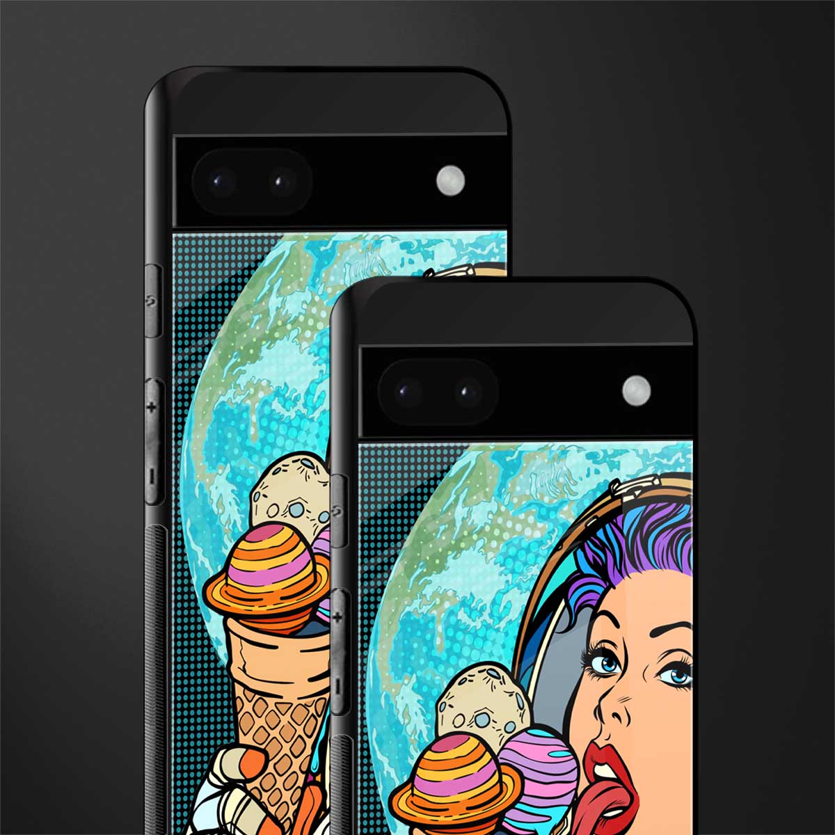 dessert space back phone cover | glass case for google pixel 6a