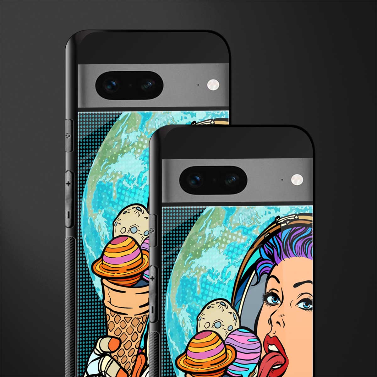 dessert space back phone cover | glass case for google pixel 7