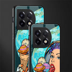 dessert space back phone cover | glass case for oneplus 11