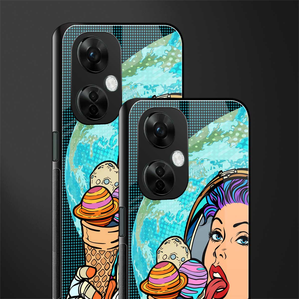 dessert space back phone cover | glass case for oneplus nord ce 3 lite