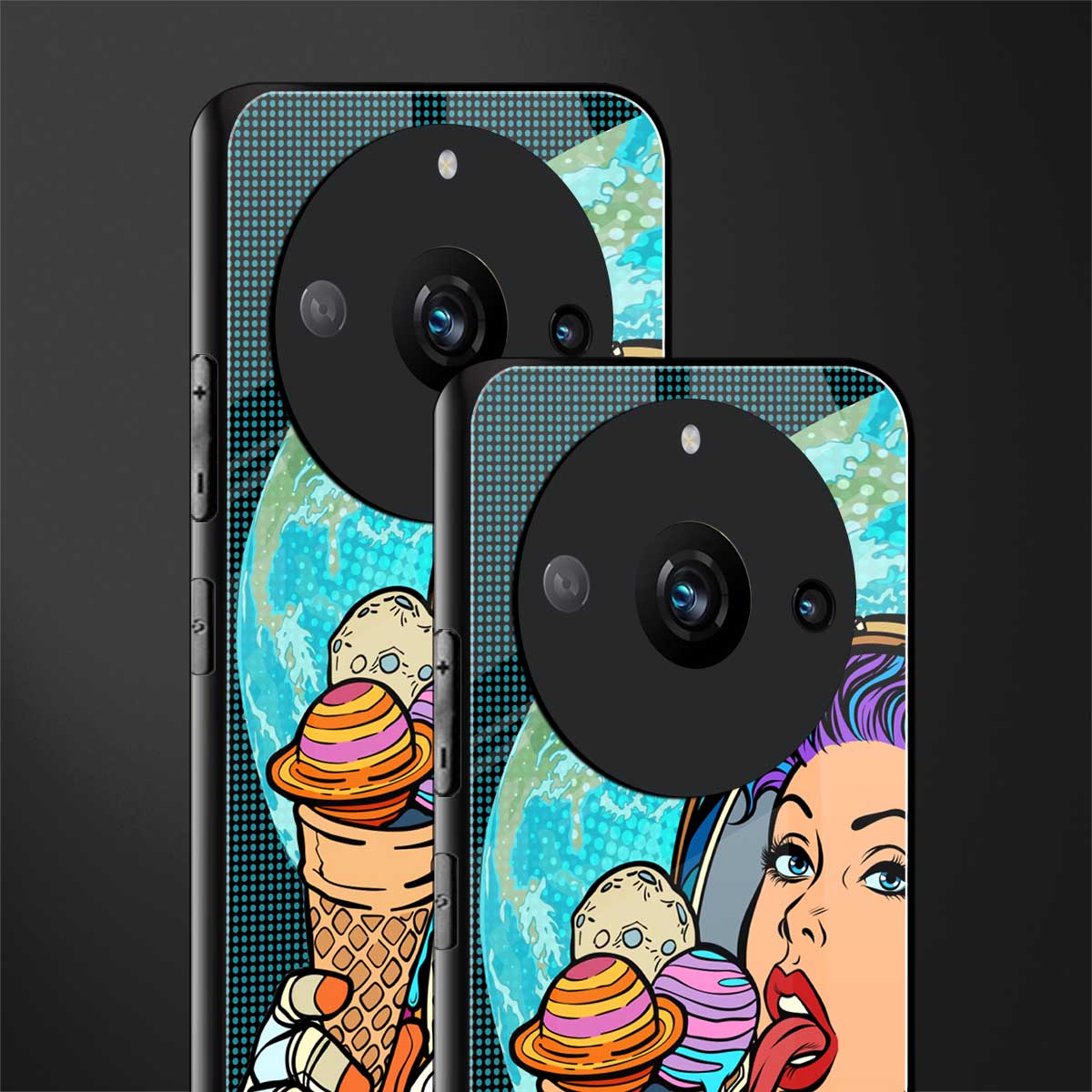 dessert space back phone cover | glass case for realme 11 pro 5g