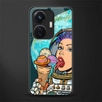 dessert space back phone cover | glass case for vivo t1 44w 4g