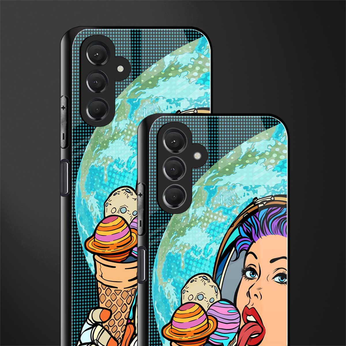 dessert space back phone cover | glass case for samsun galaxy a24 4g