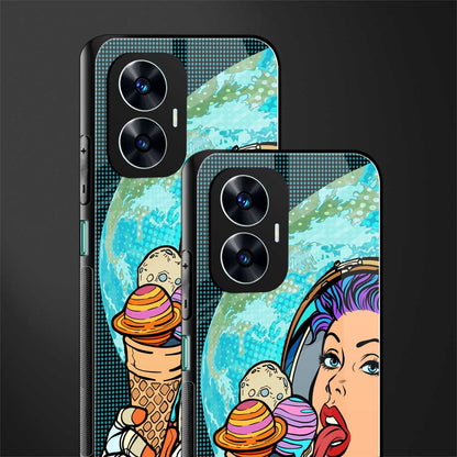 dessert space back phone cover | glass case for realme c55