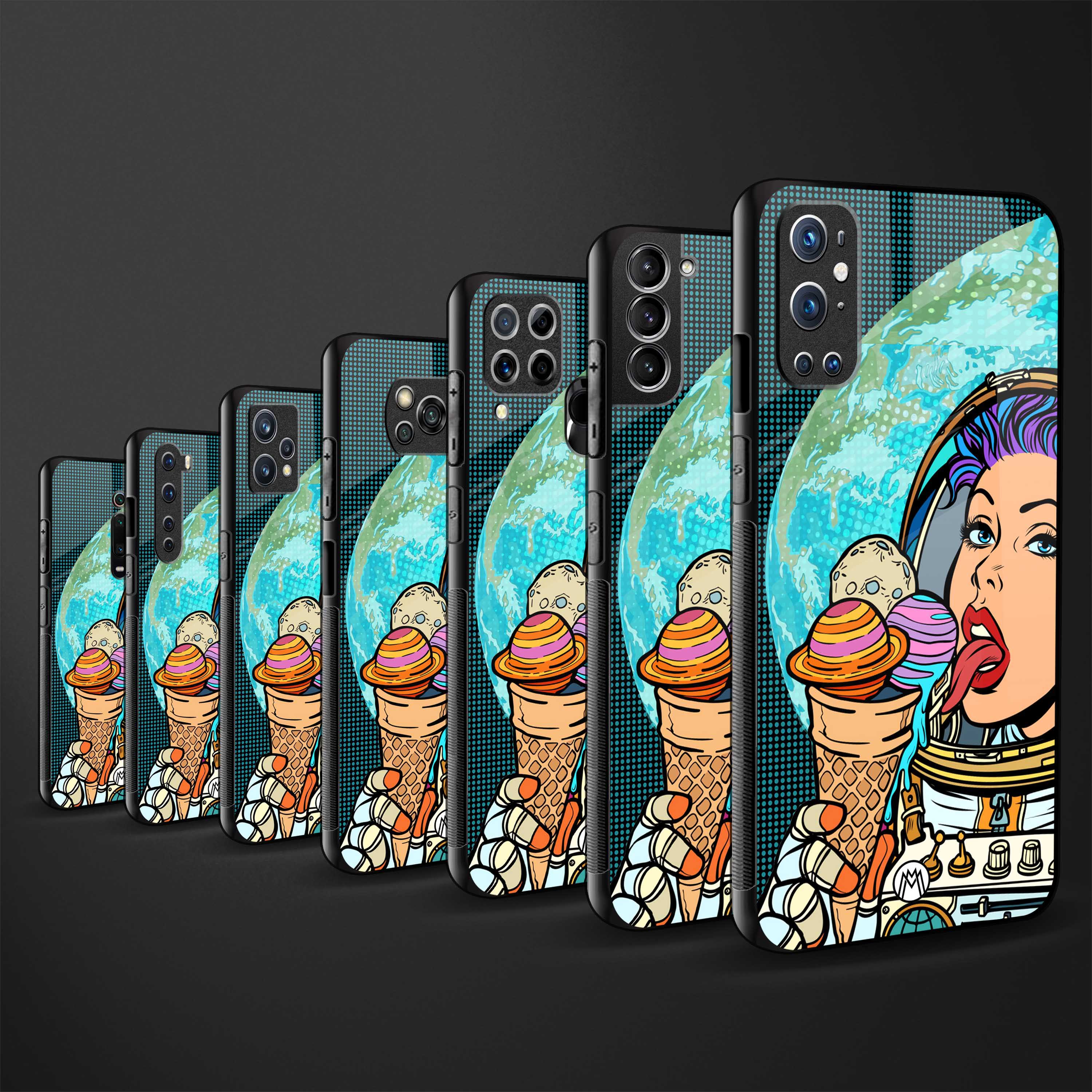 dessert space back phone cover | glass case for redmi note 11 pro plus 4g/5g