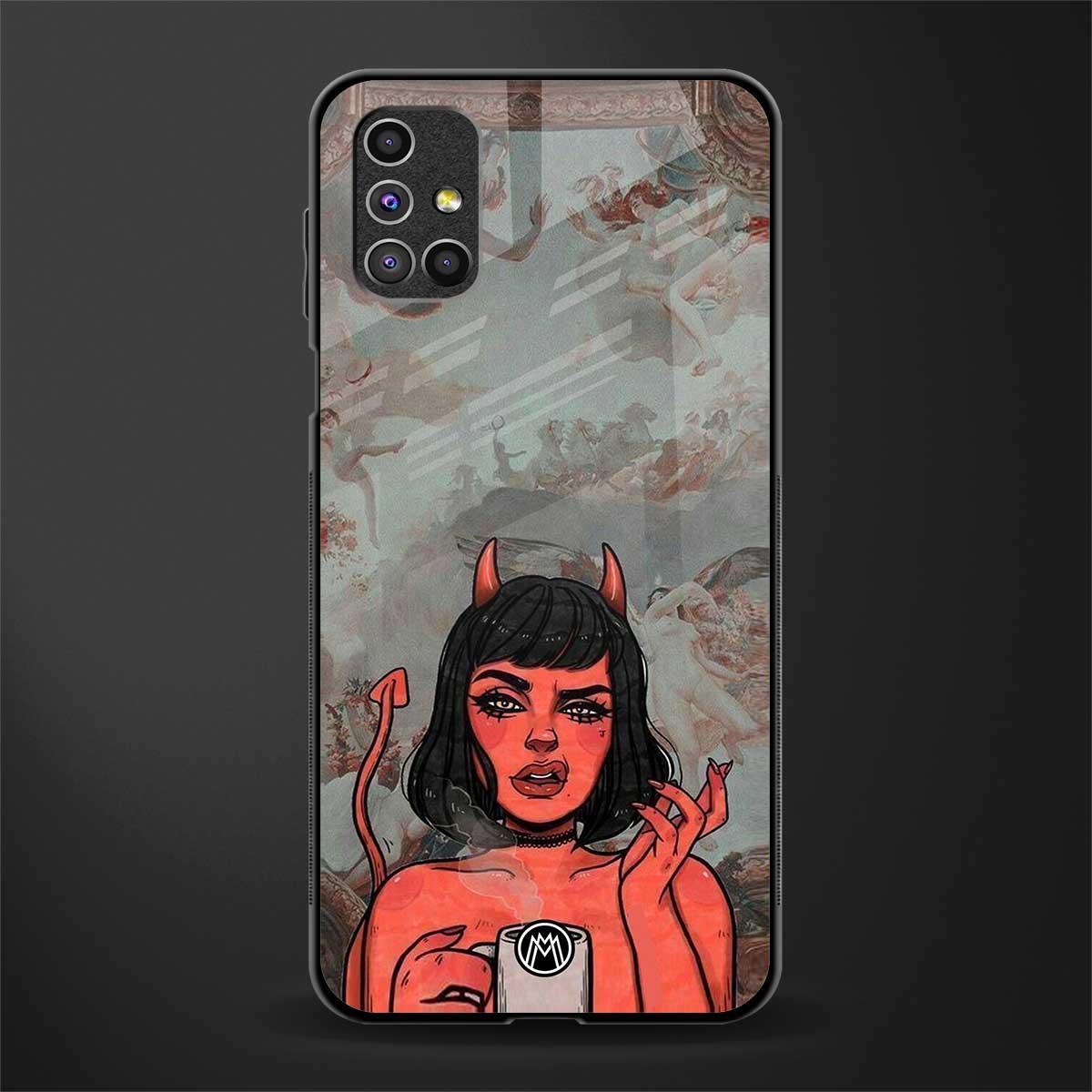 devil buys mymerchandize glass case for samsung galaxy m51 image