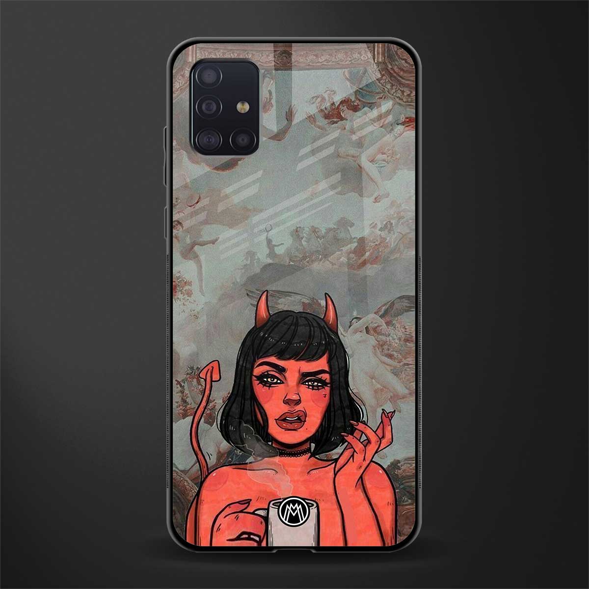 devil buys mymerchandize glass case for samsung galaxy a71 image