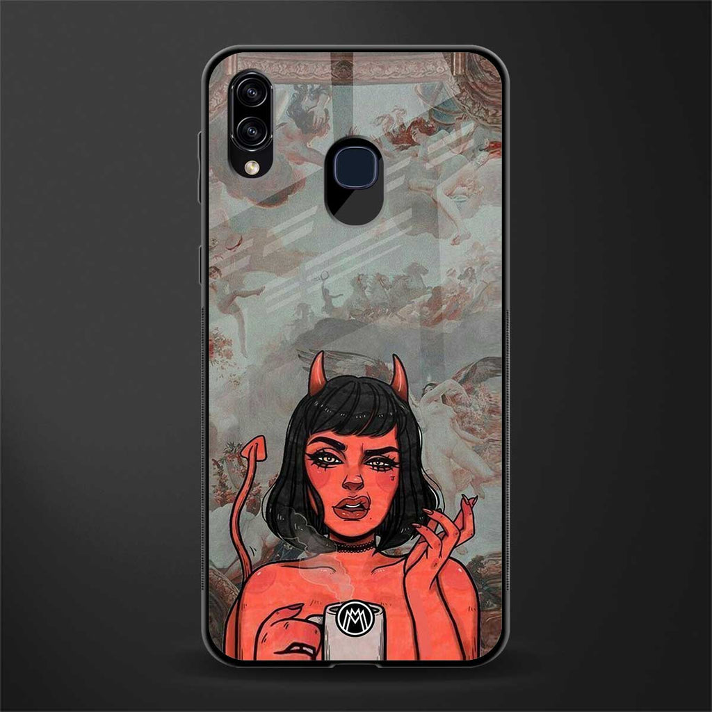 devil buys mymerchandize glass case for samsung galaxy a20 image