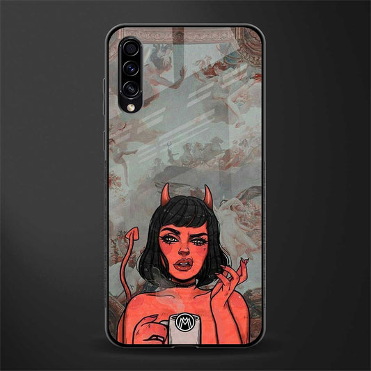 devil buys mymerchandize glass case for samsung galaxy a70 image