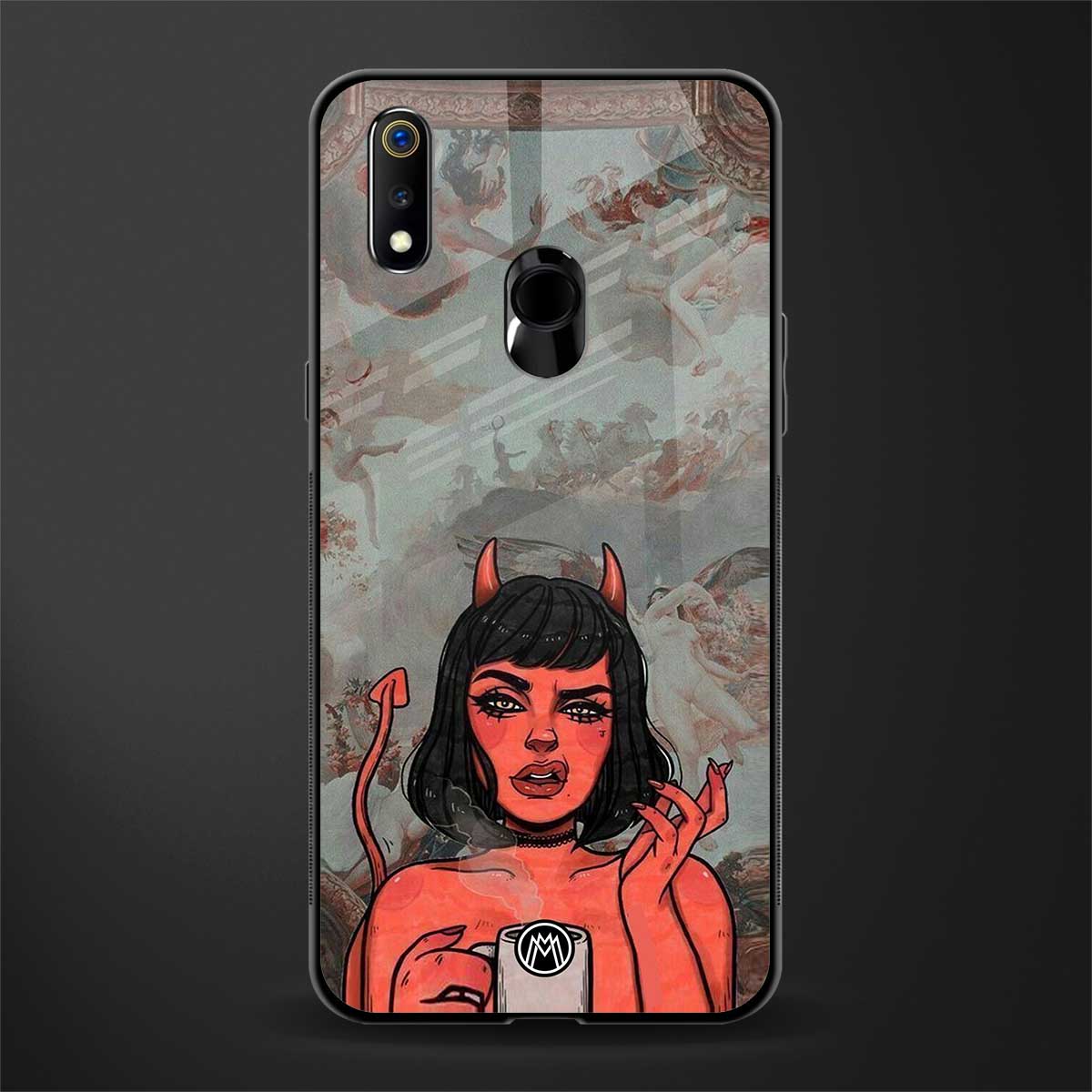 devil buys mymerchandize glass case for realme 3 pro image