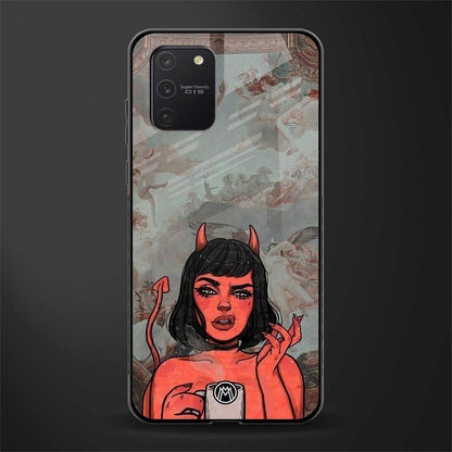 devil buys mymerchandize glass case for samsung galaxy a91 image