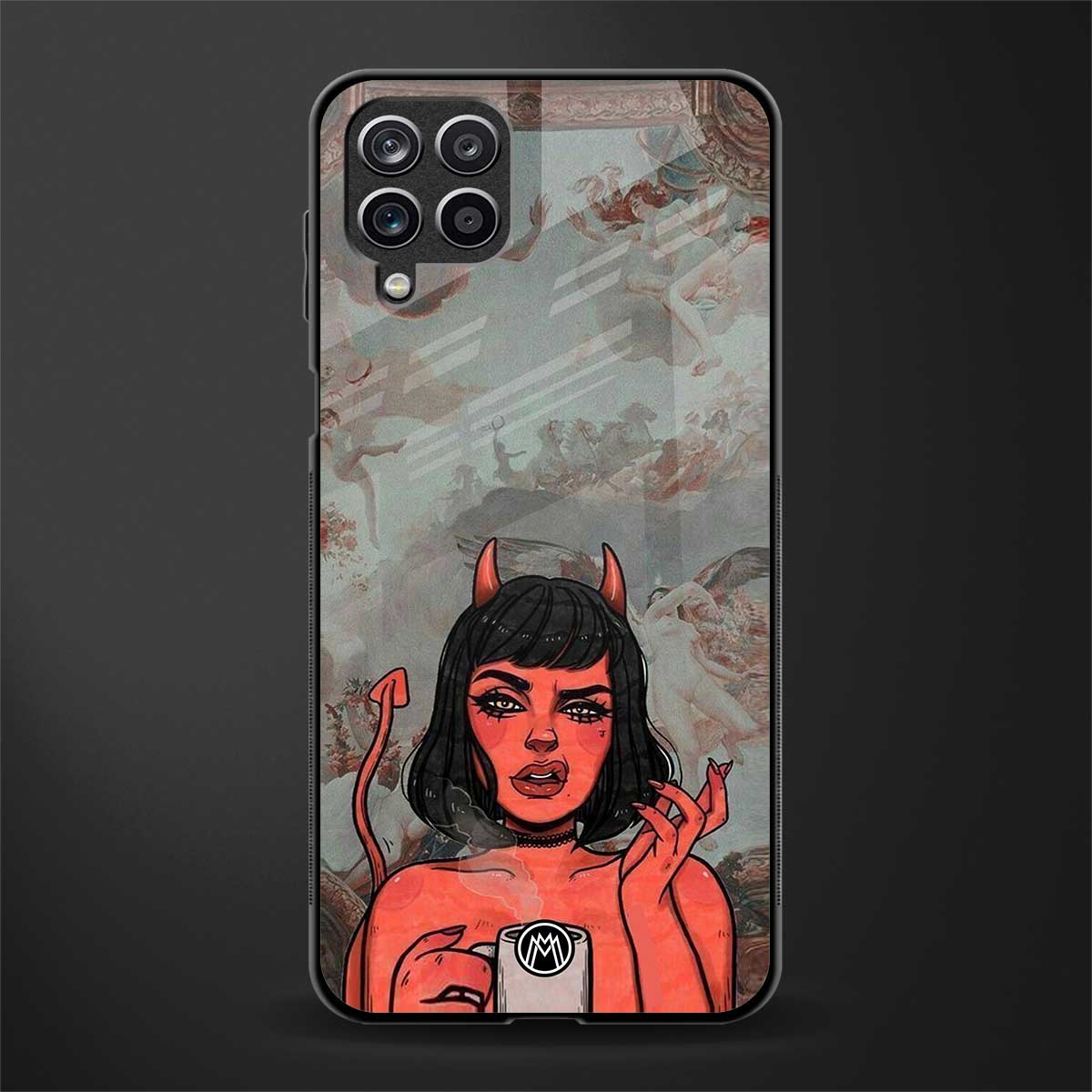devil buys mymerchandize glass case for samsung galaxy a12 image
