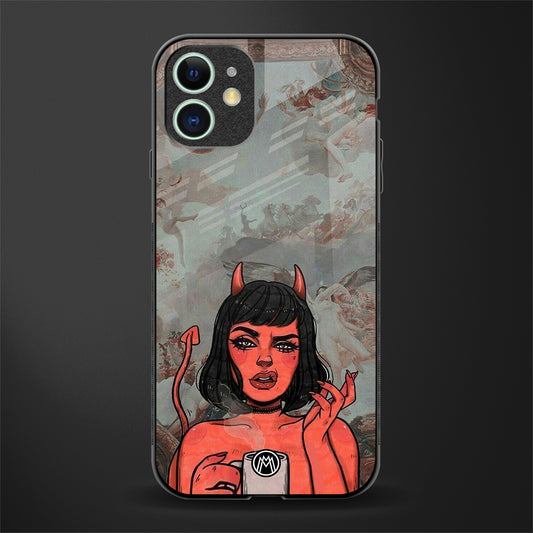 devil buys mymerchandize glass case for iphone 12 mini image