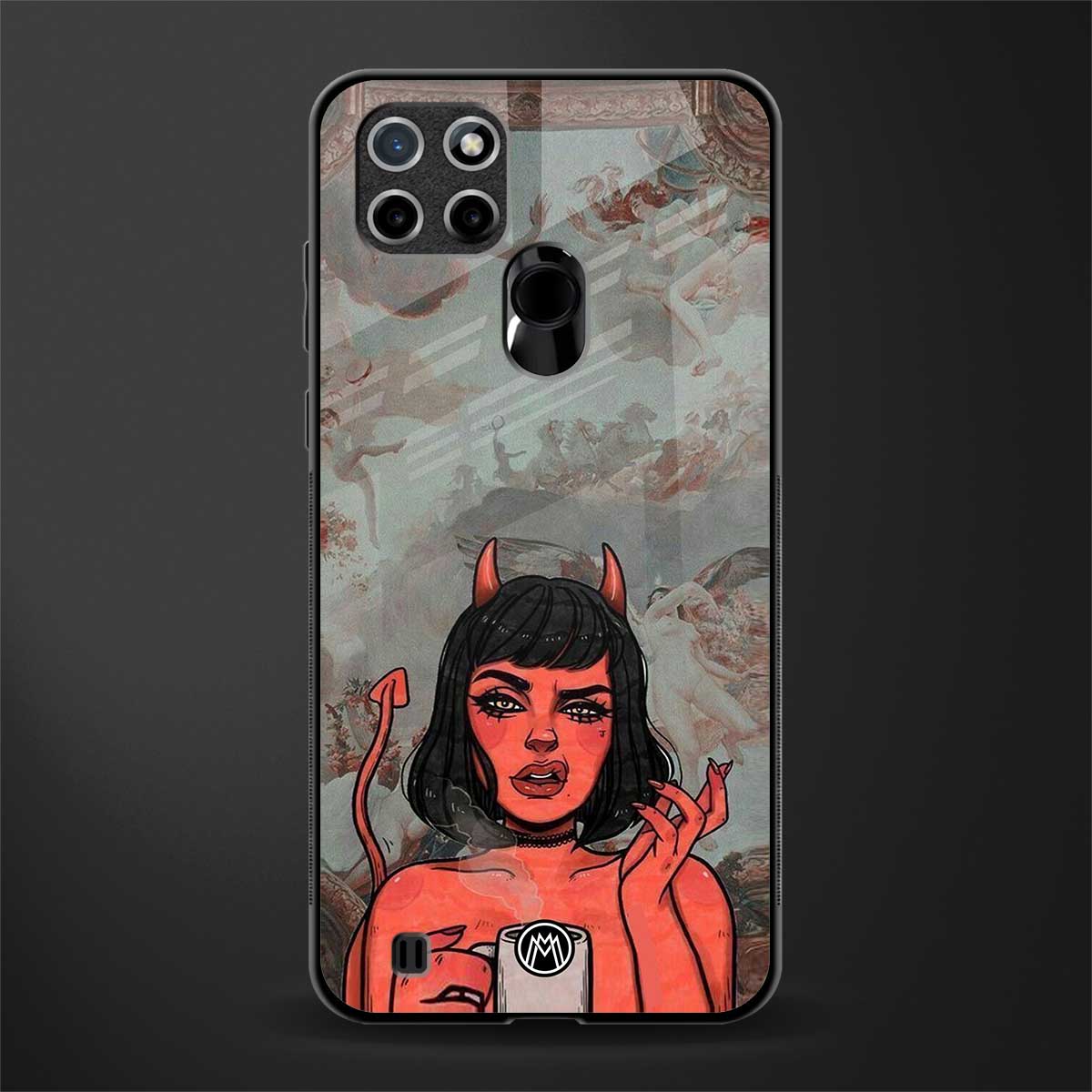 devil buys mymerchandize glass case for realme c21 image