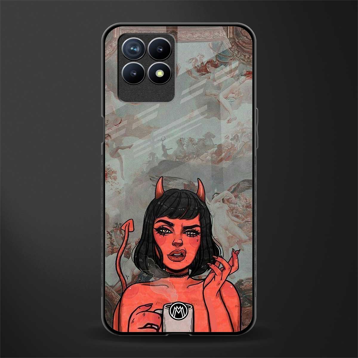 devil buys mymerchandize glass case for realme 8i image