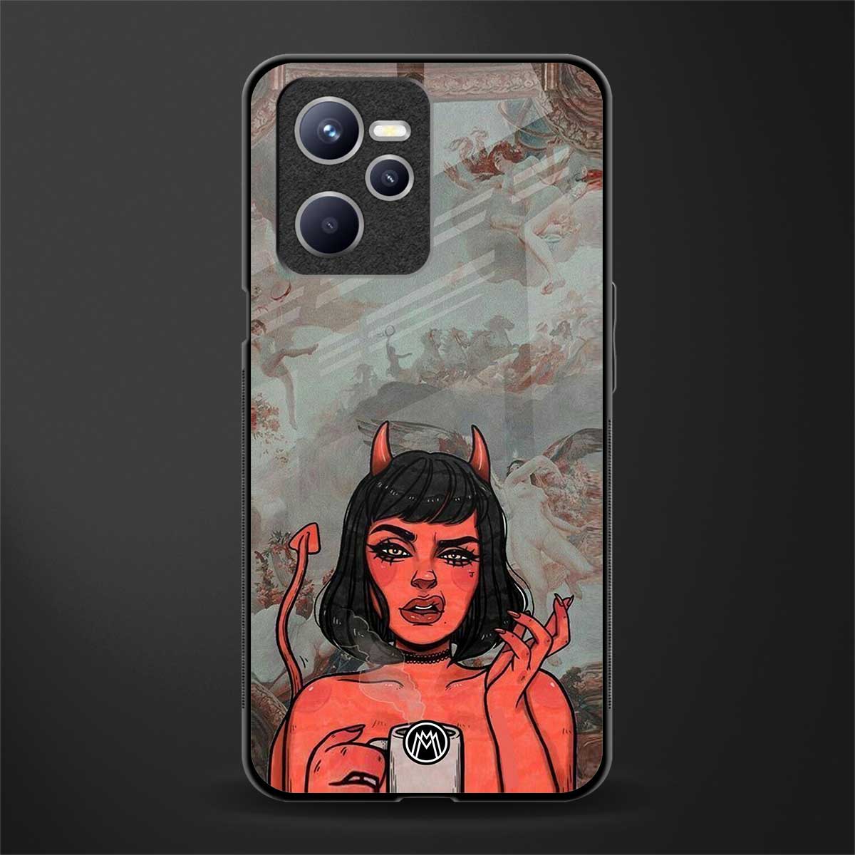 devil buys mymerchandize glass case for realme c35 image