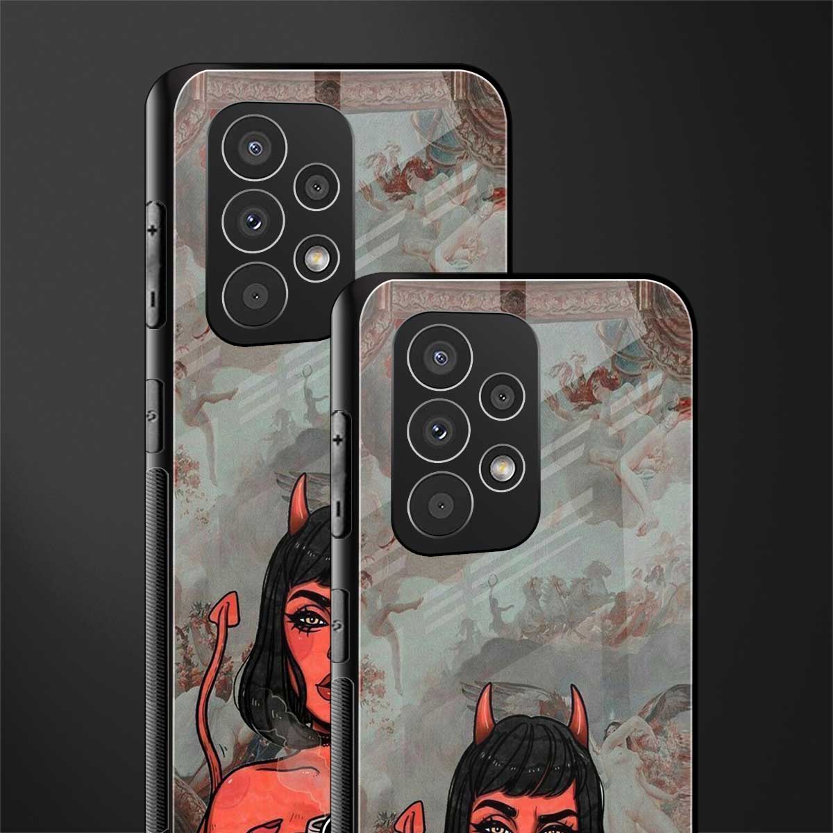 devil buys mymerchandize back phone cover | glass case for samsung galaxy a73 5g
