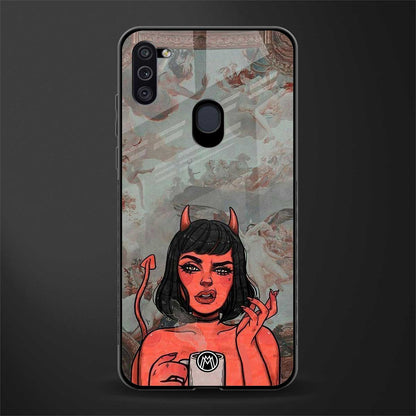 devil buys mymerchandize glass case for samsung galaxy m11 image