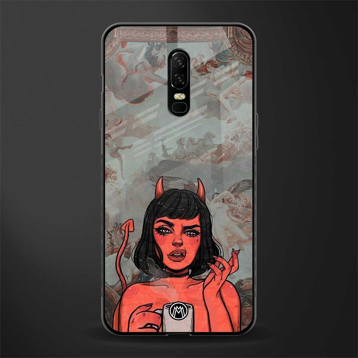 devil buys mymerchandize glass case for oneplus 6 image