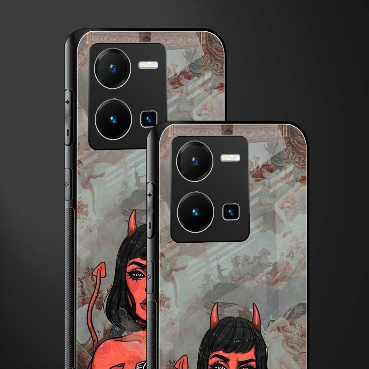 devil buys mymerchandize back phone cover | glass case for vivo y35 4g