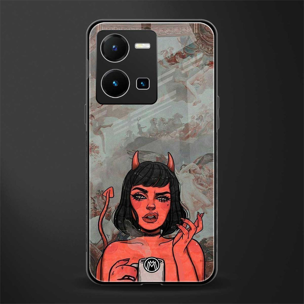 devil buys mymerchandize back phone cover | glass case for vivo y35 4g