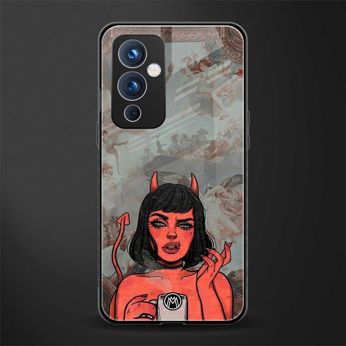 devil buys mymerchandize back phone cover | glass case for oneplus 9