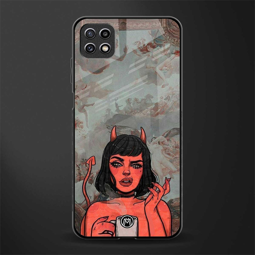 devil buys mymerchandize back phone cover | glass case for samsung galaxy f42