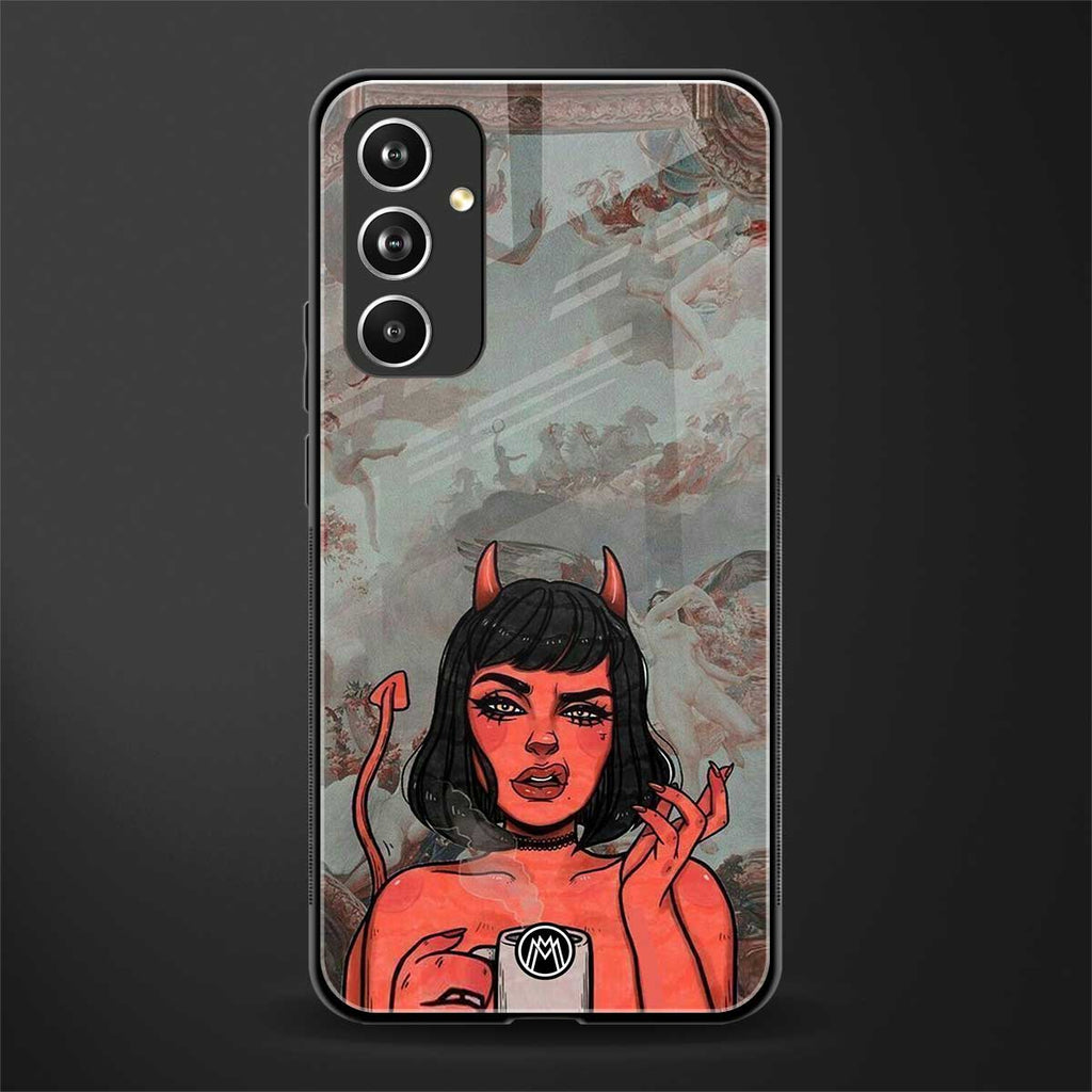 devil buys mymerchandize back phone cover | glass case for samsung galaxy a54 5g