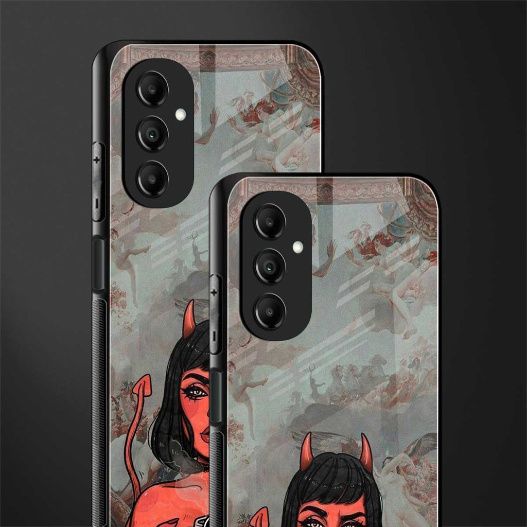 devil buys mymerchandize back phone cover | glass case for samsung galaxy a14 5g